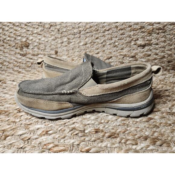 Skechers Mens Milford Fabric Leather Brown Slip On Shoes Casual Size 8.5 - Picture 6 of 11